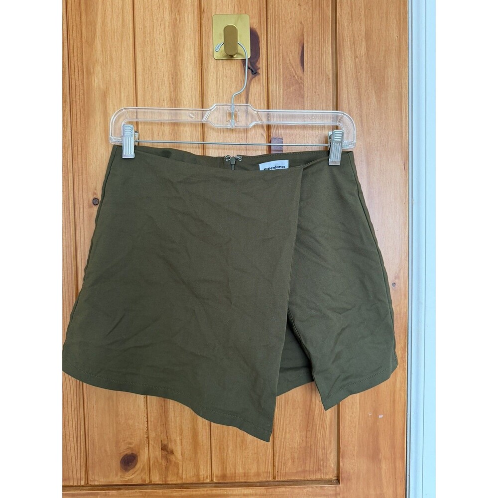 Superdown Wrap Skirt with Shorts Olive Green Alyssa Medium M